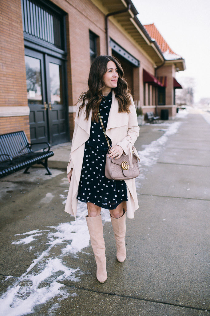 A Polka Dot Dress and My Favorite Trench Coat for Spring