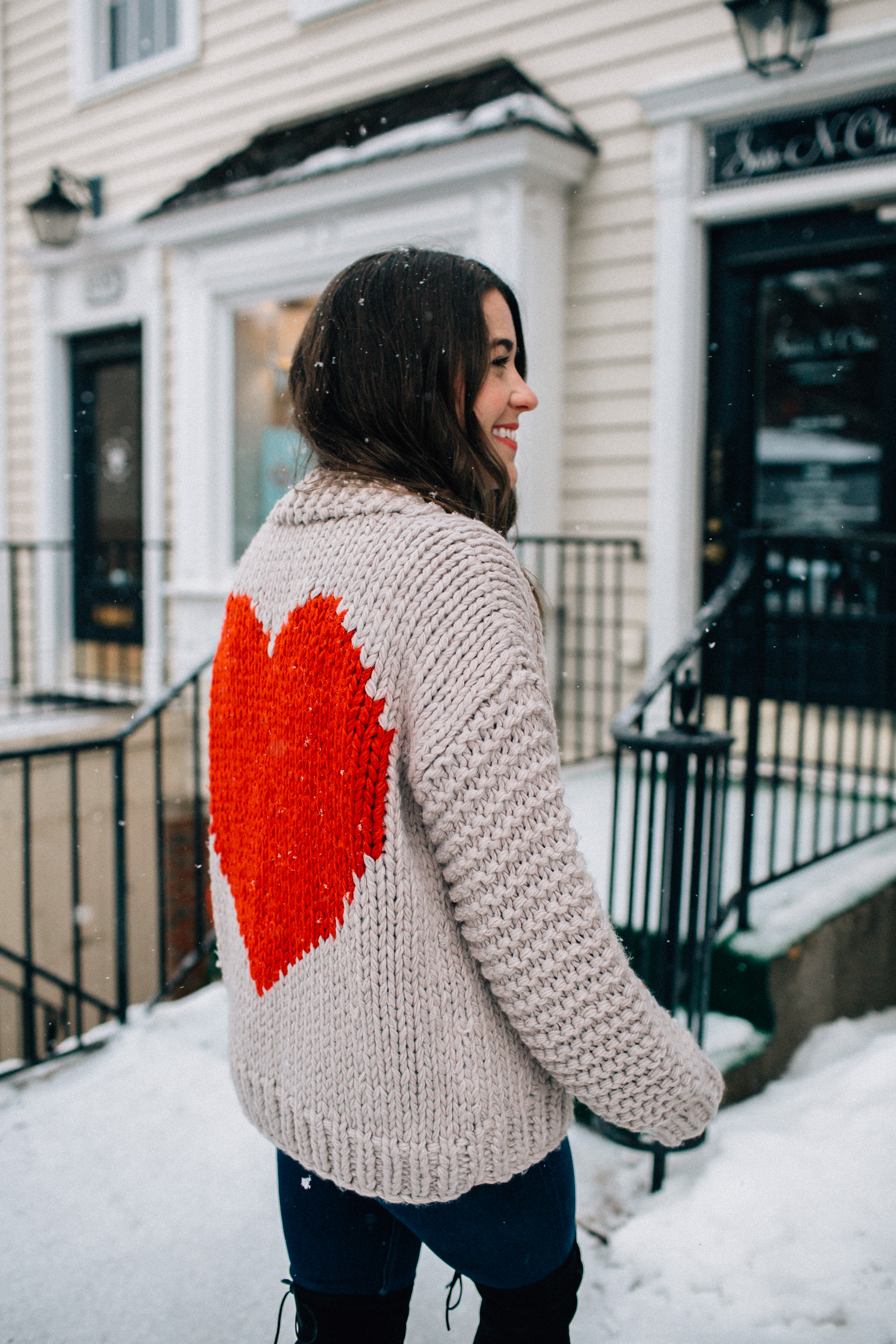 valentine's day red heart sweater