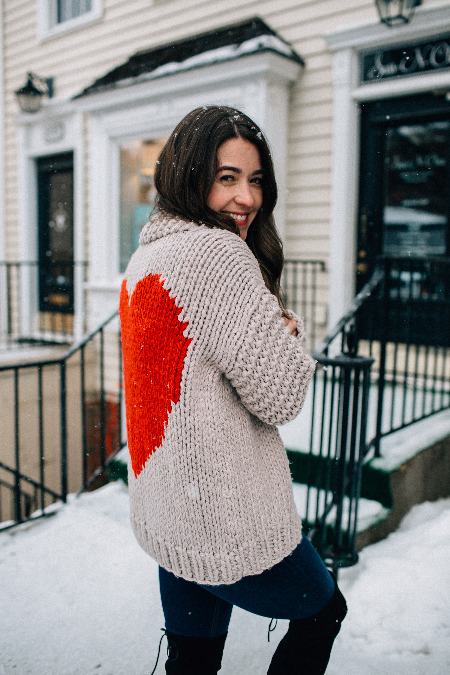 valentine's day red heart sweater