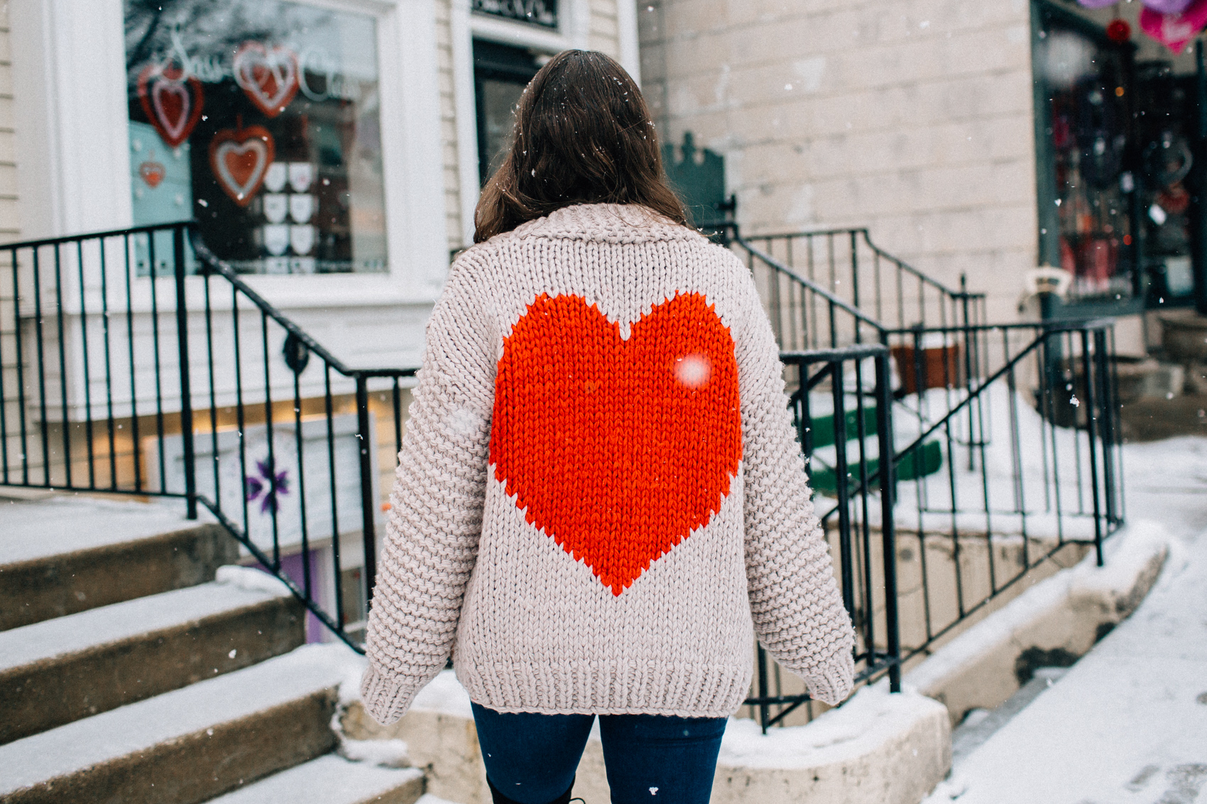 valentine's day red heart sweater
