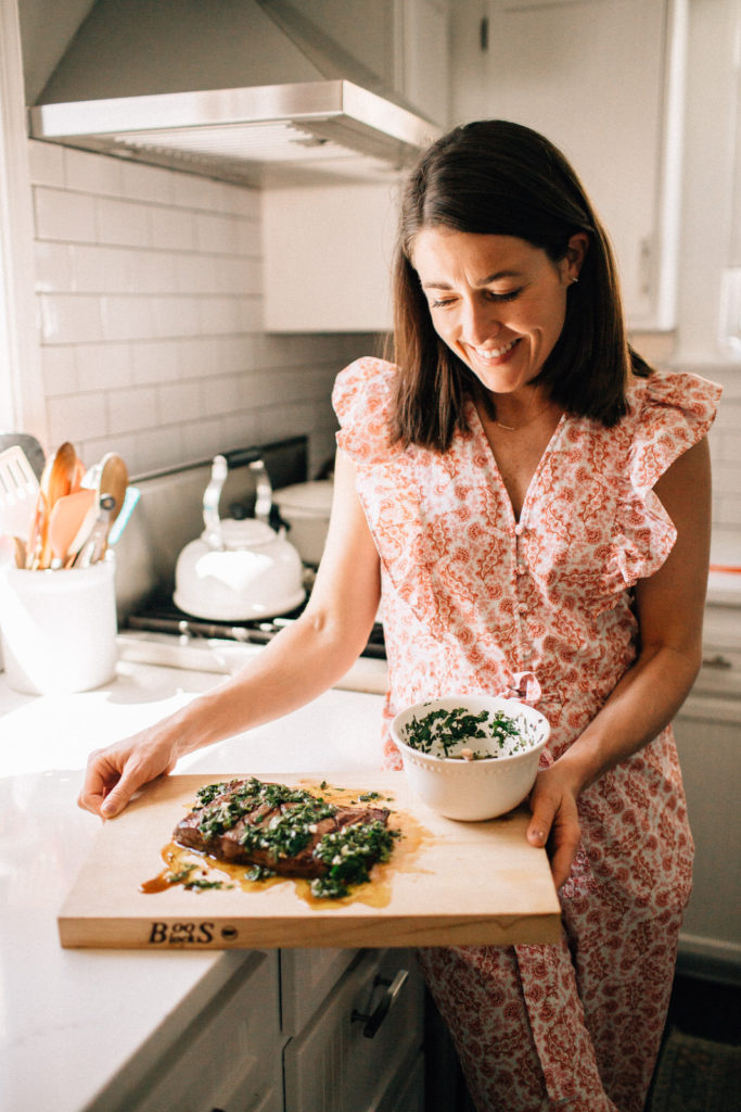 Grilled Flank Steak with Homemade Chimichurri Sauce