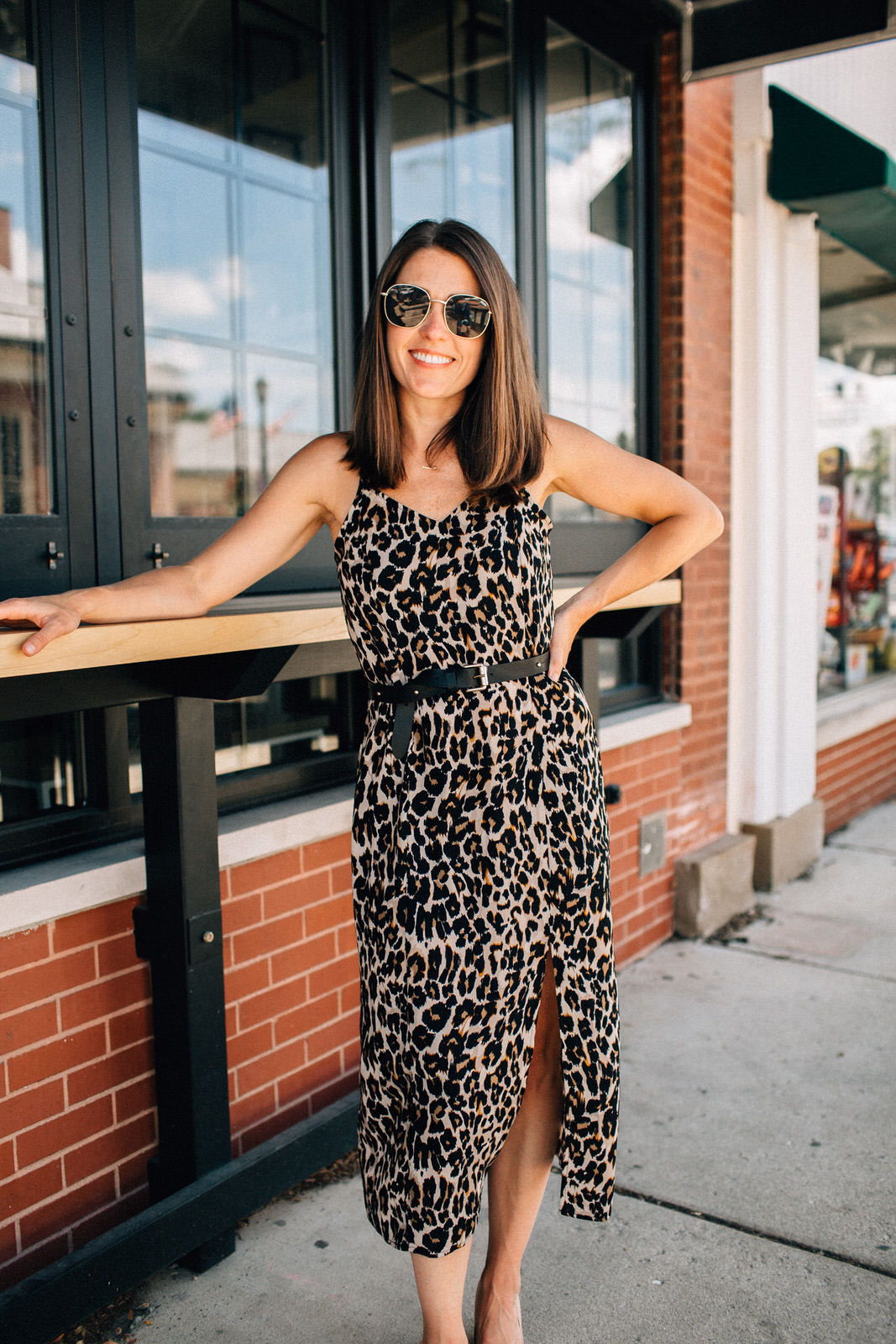 nordstrom anniversary sale outfit BP leopard silk dress