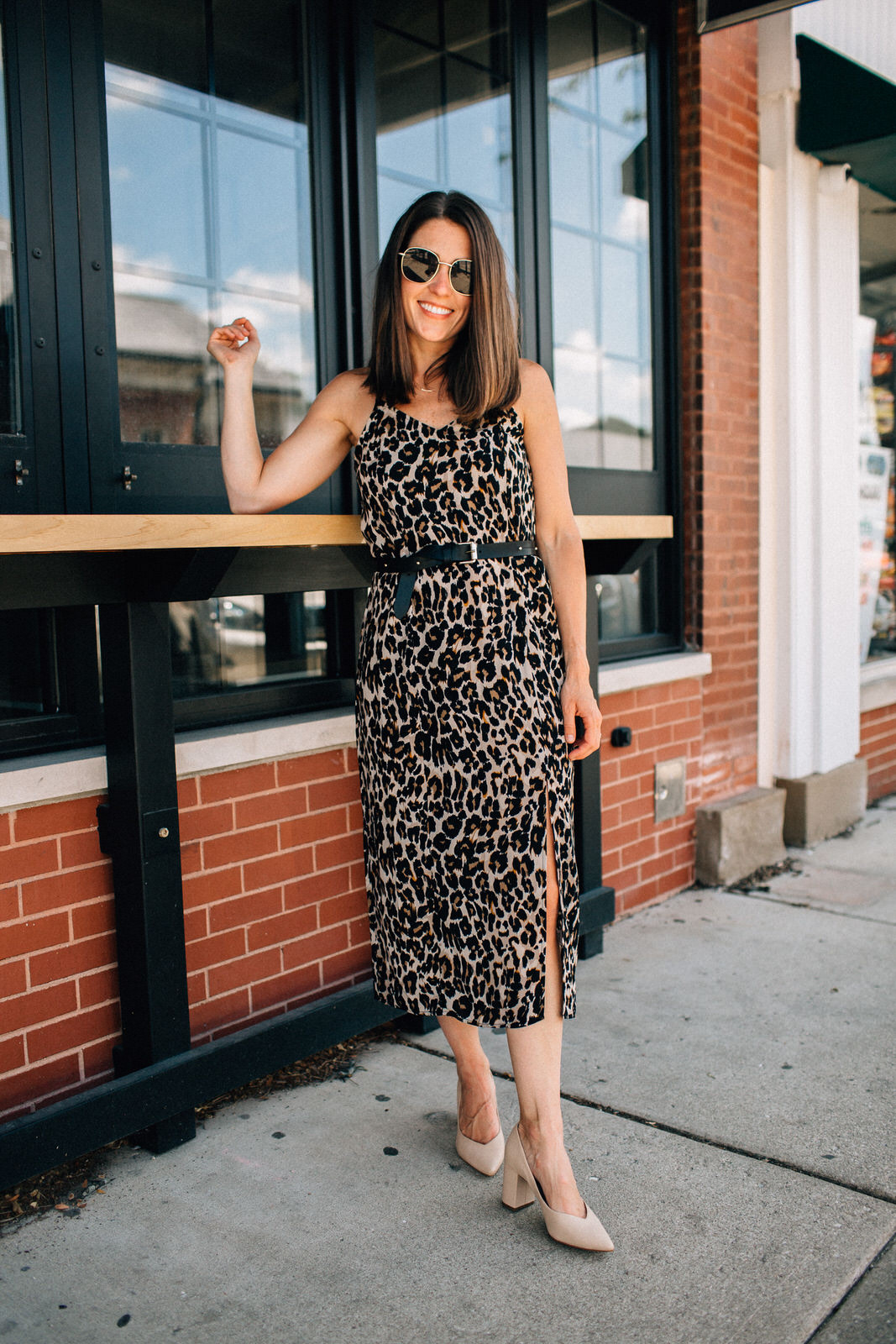 nordstrom anniversary sale outfit BP leopard silk dress