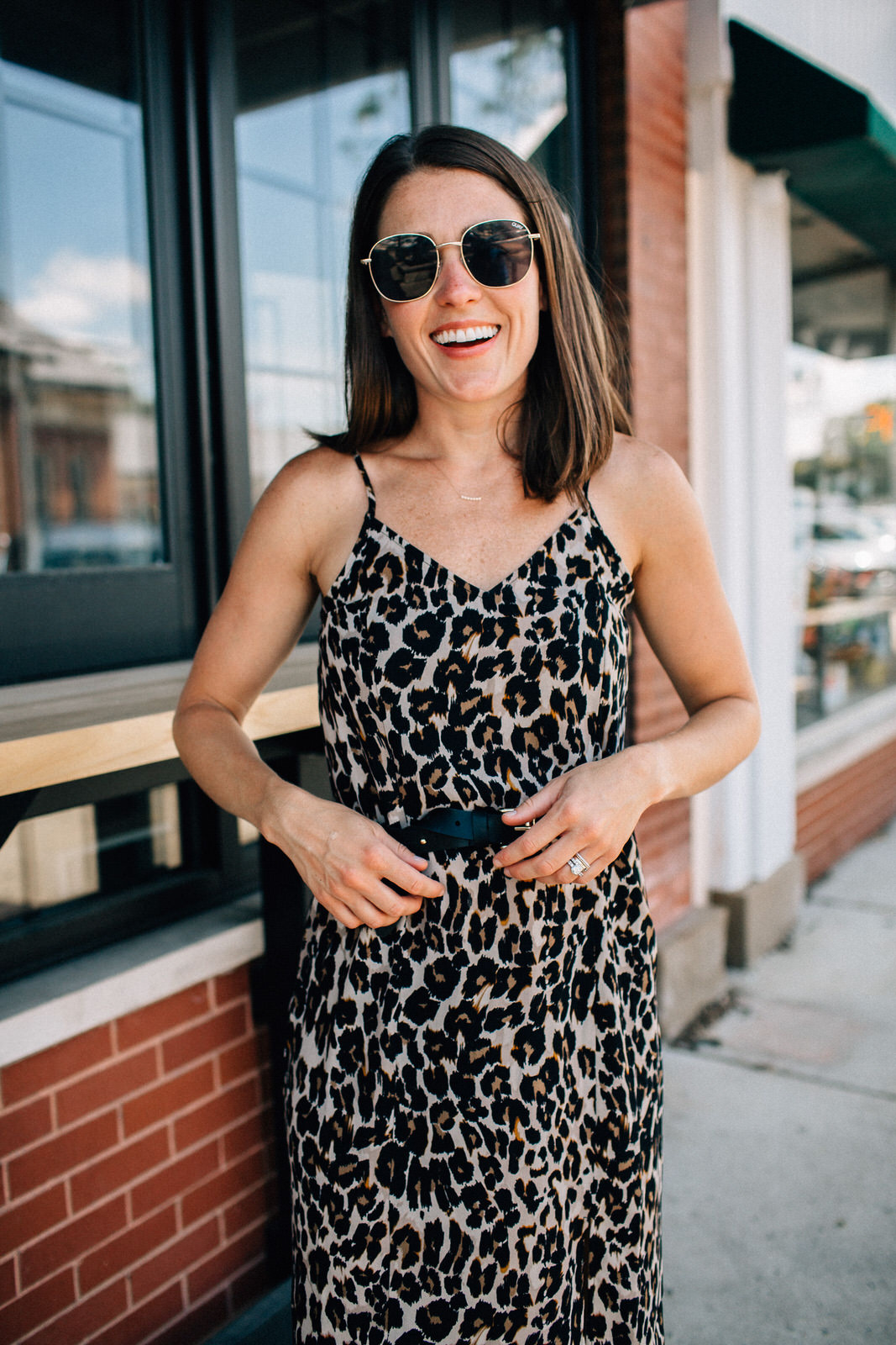 nordstrom anniversary sale outfit BP leopard silk dress