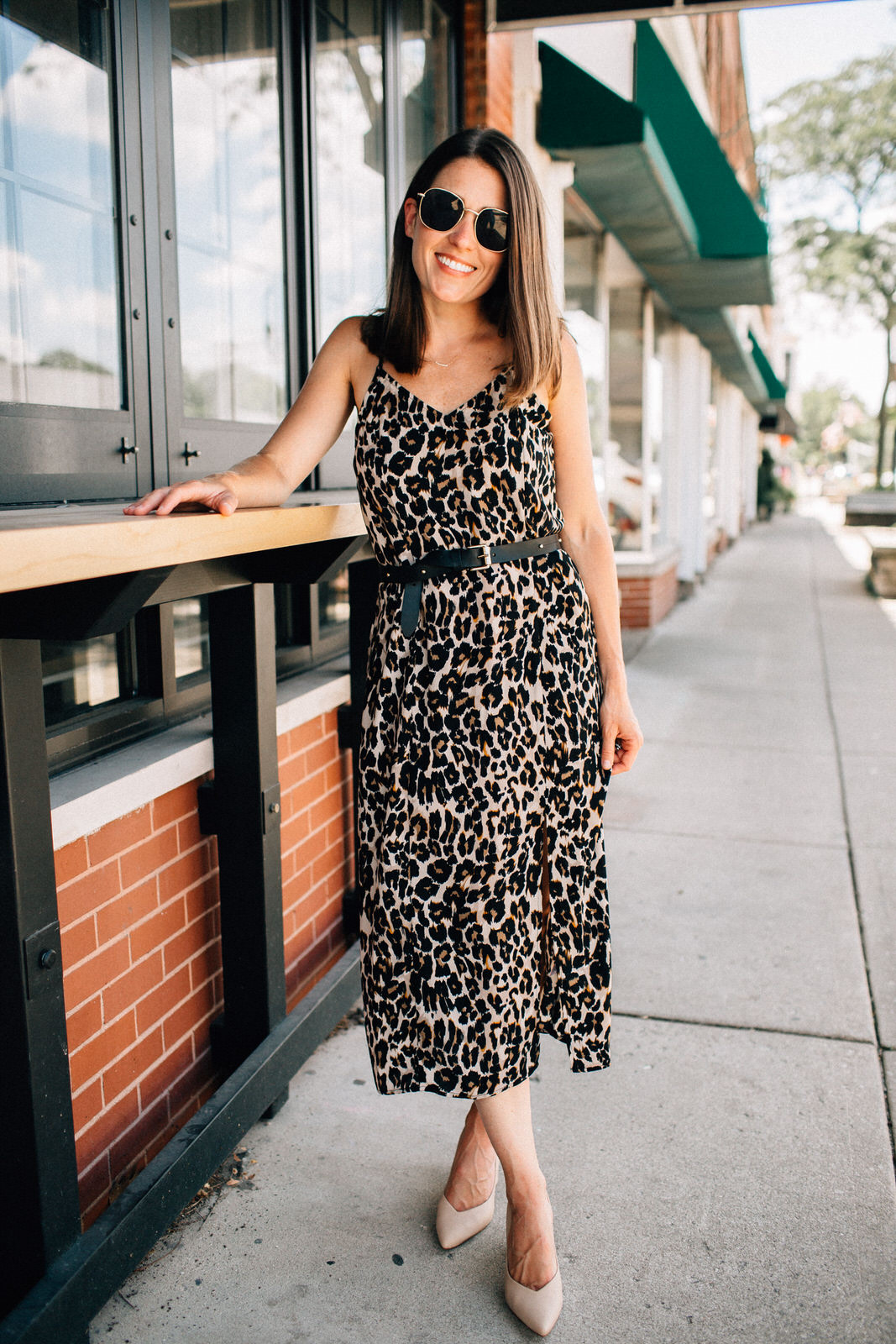nordstrom anniversary sale outfit BP leopard silk dress