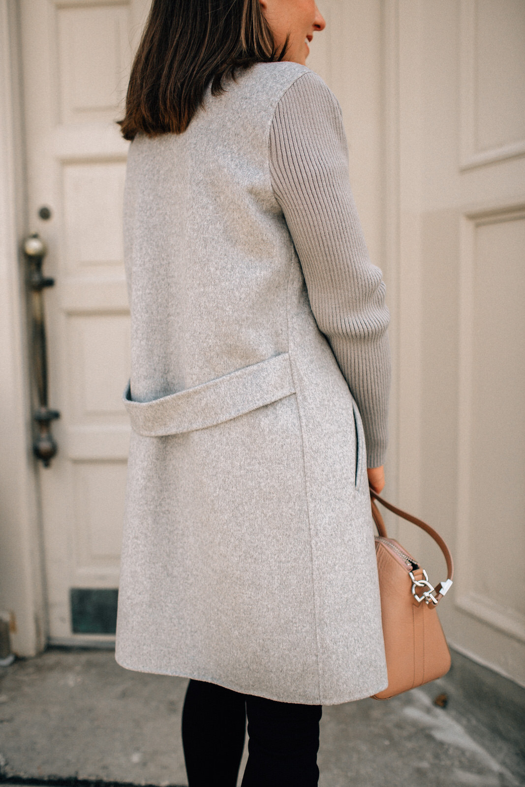back of nordstrom anniversary sale kenneth cole grey coat