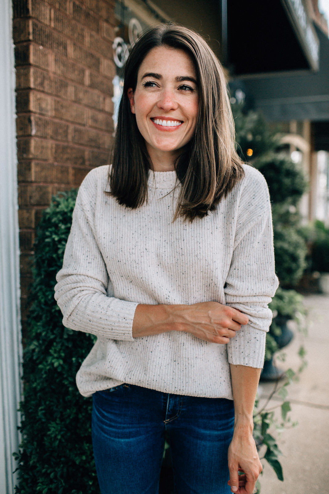 nordstrom anniversary sale outfit AG legging jeans sweater