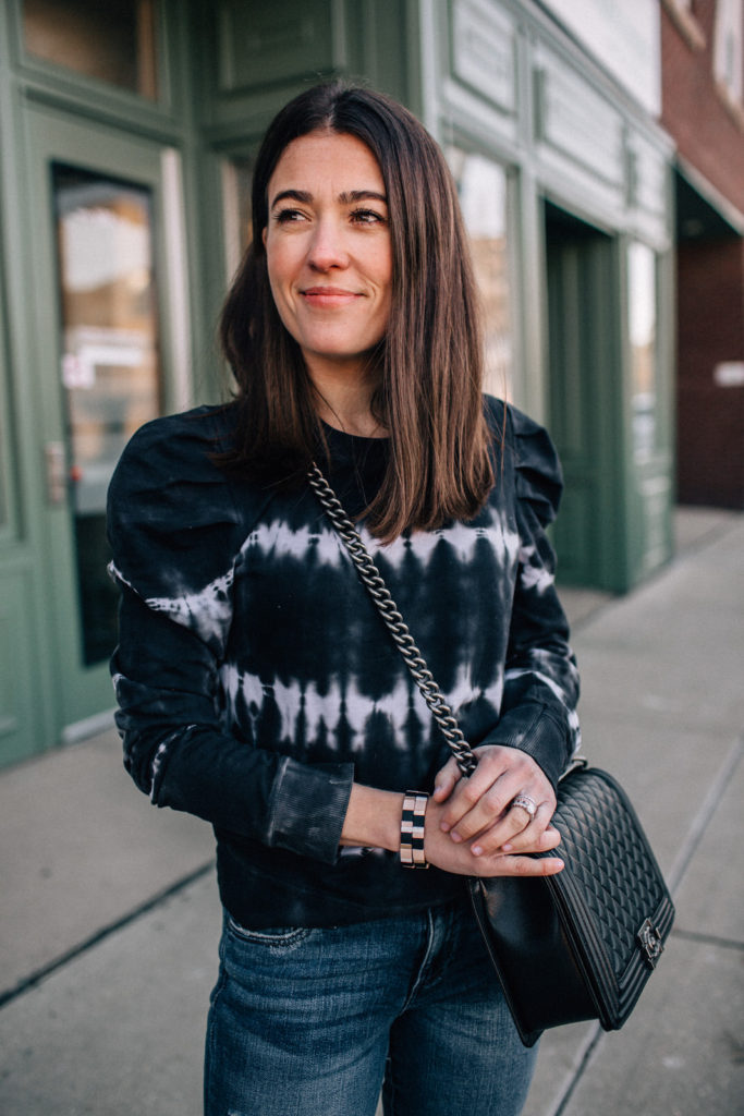 Tie Dye Sweatshirt and Sneakers