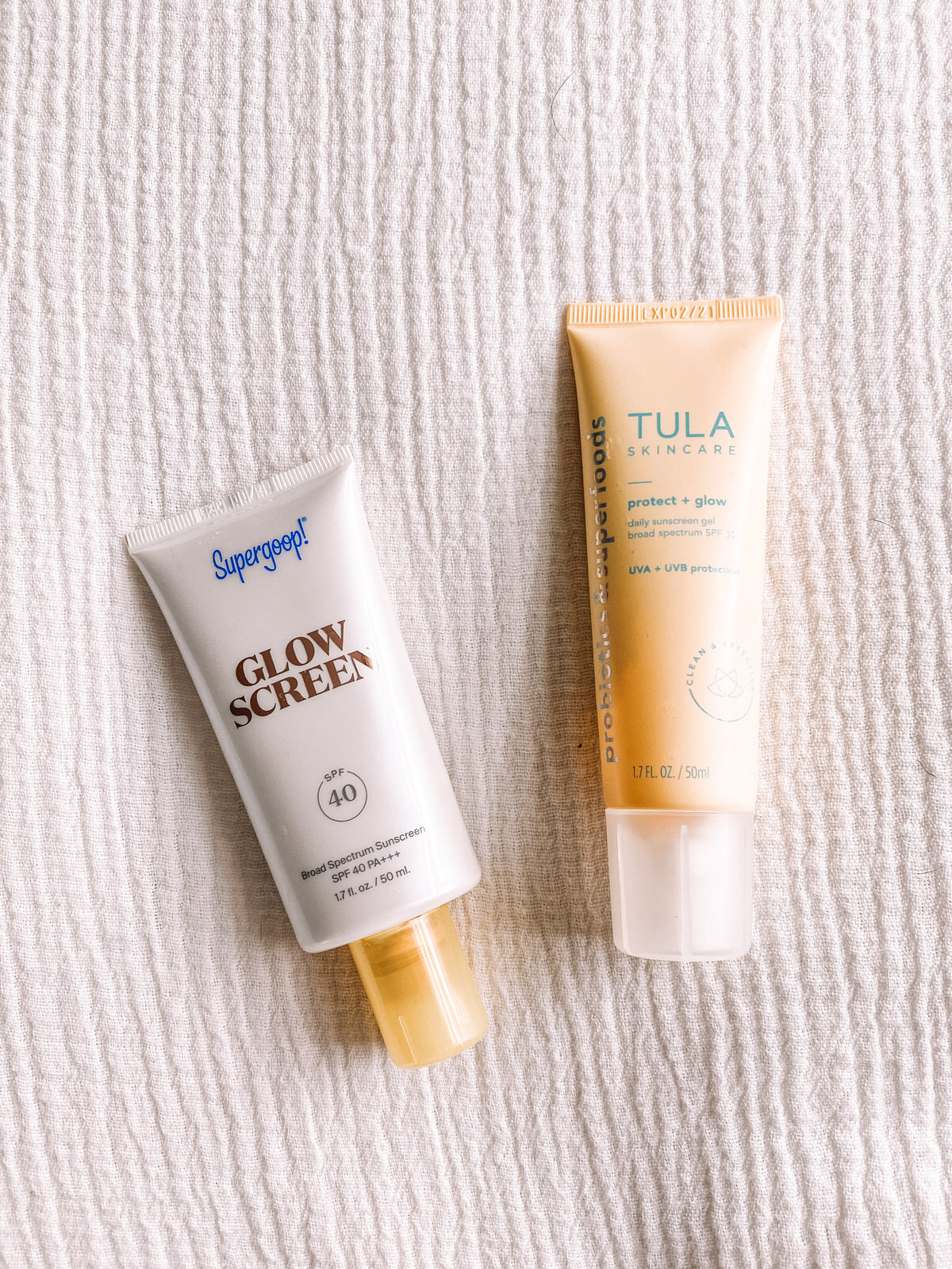 Supergoop Glow Screen vs. Tula Protect + Glow