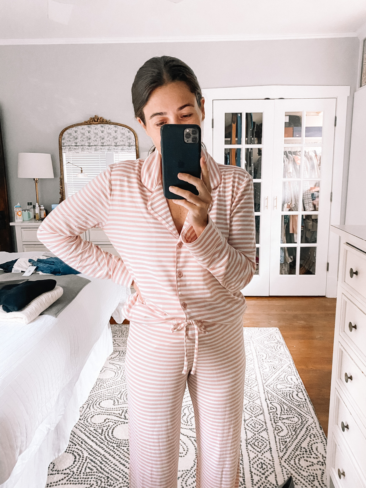 nordstrom anniversary sale womens moonlight dream striped long sleeve pajama top and pants