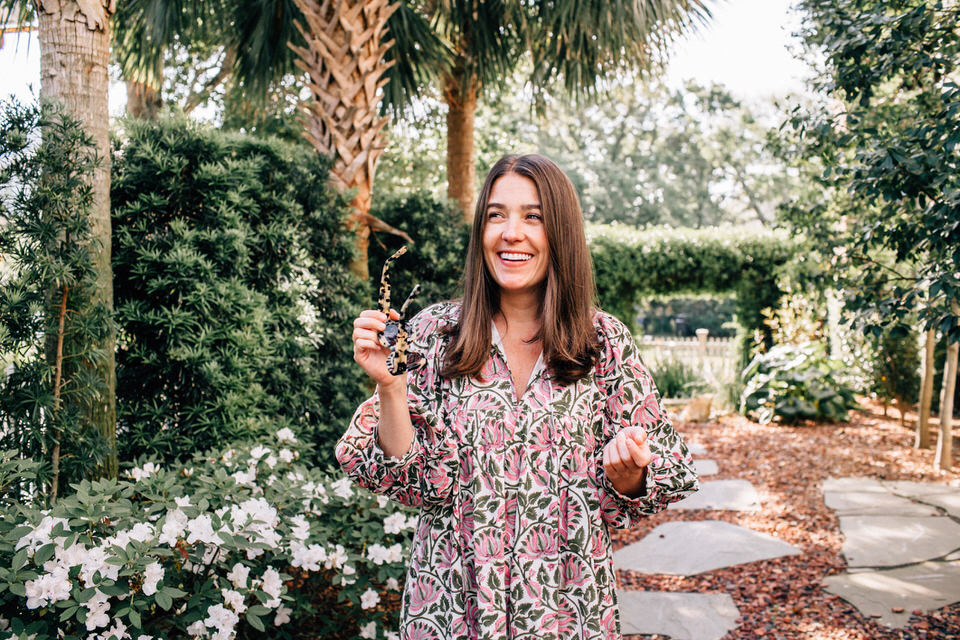 Liz Adams shares new styles of spring dresses to shop wearing Millie dress, J.Crew sandals, and Wyeth sunglasses new spring dresses from Madewell, Anthropologie, and REVOLVE