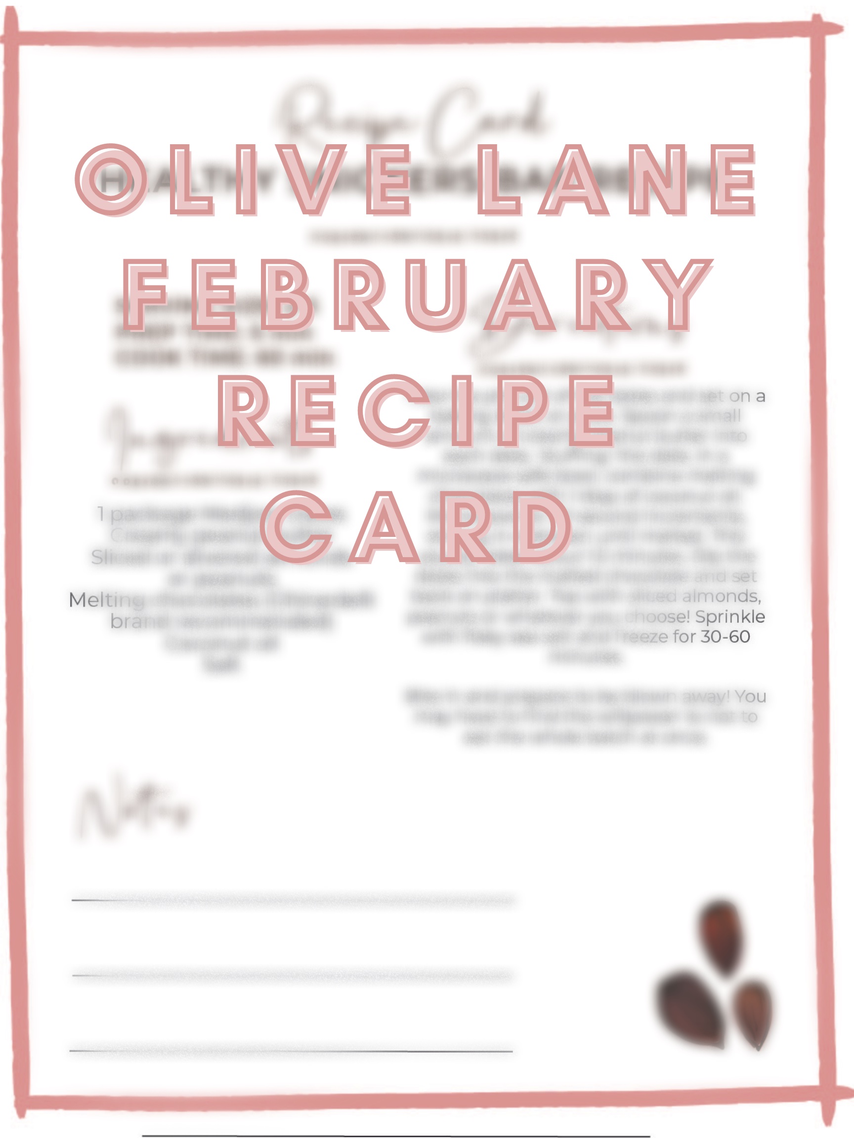 Olive Lane February Recipe Card