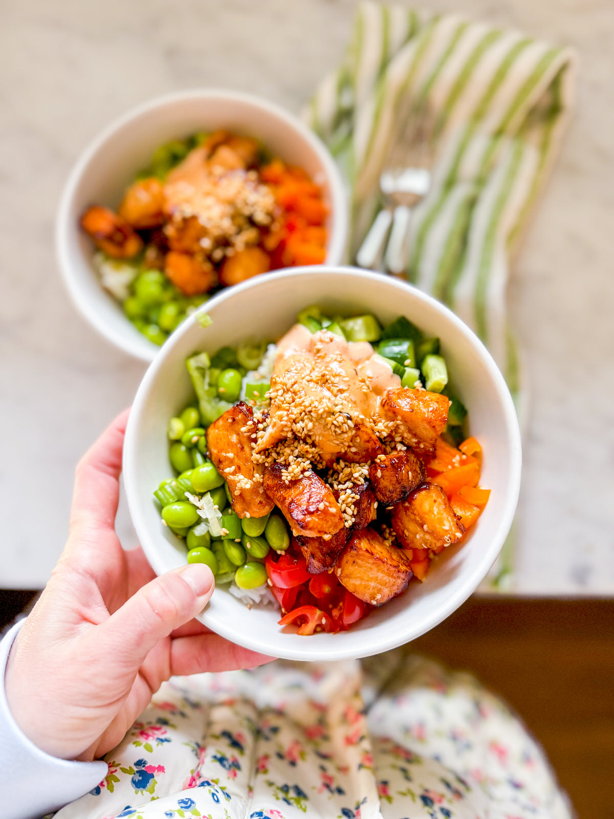 roasted salmon bowl recipe
