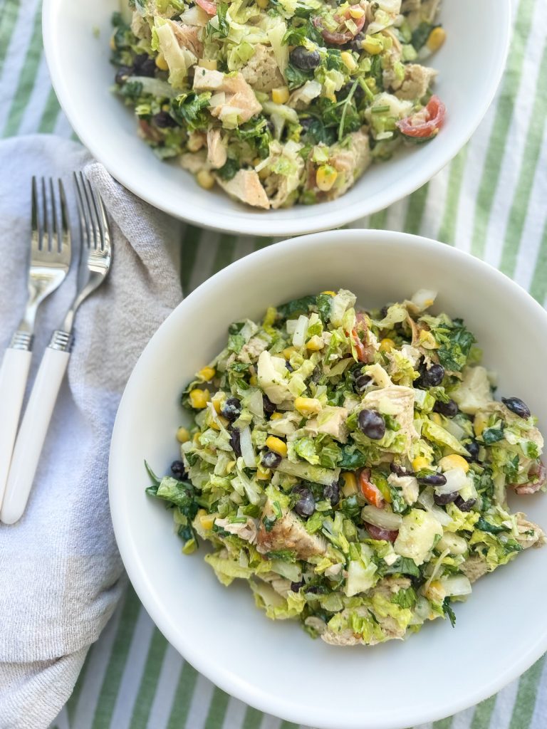 Lightened Up Taco Salad with Cottage Cheese Dressing