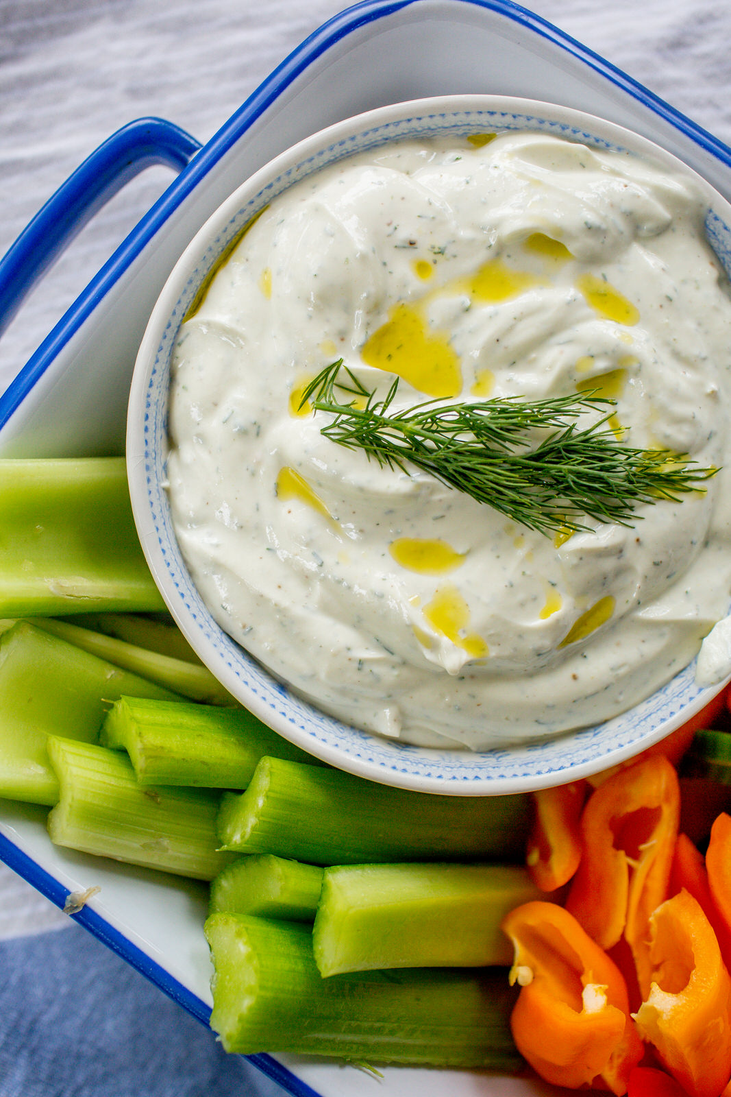 cottage cheese ranch dip, high protein ranch dip, summer appetizers