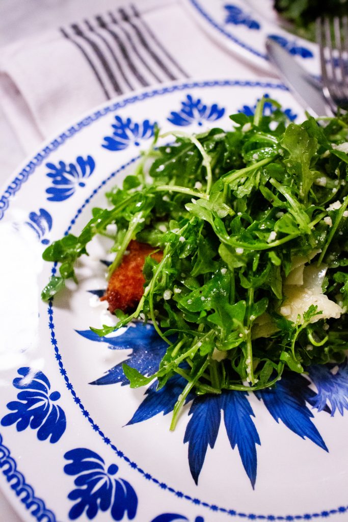 Crunchy Chicken Cutlets and Arugula Salad