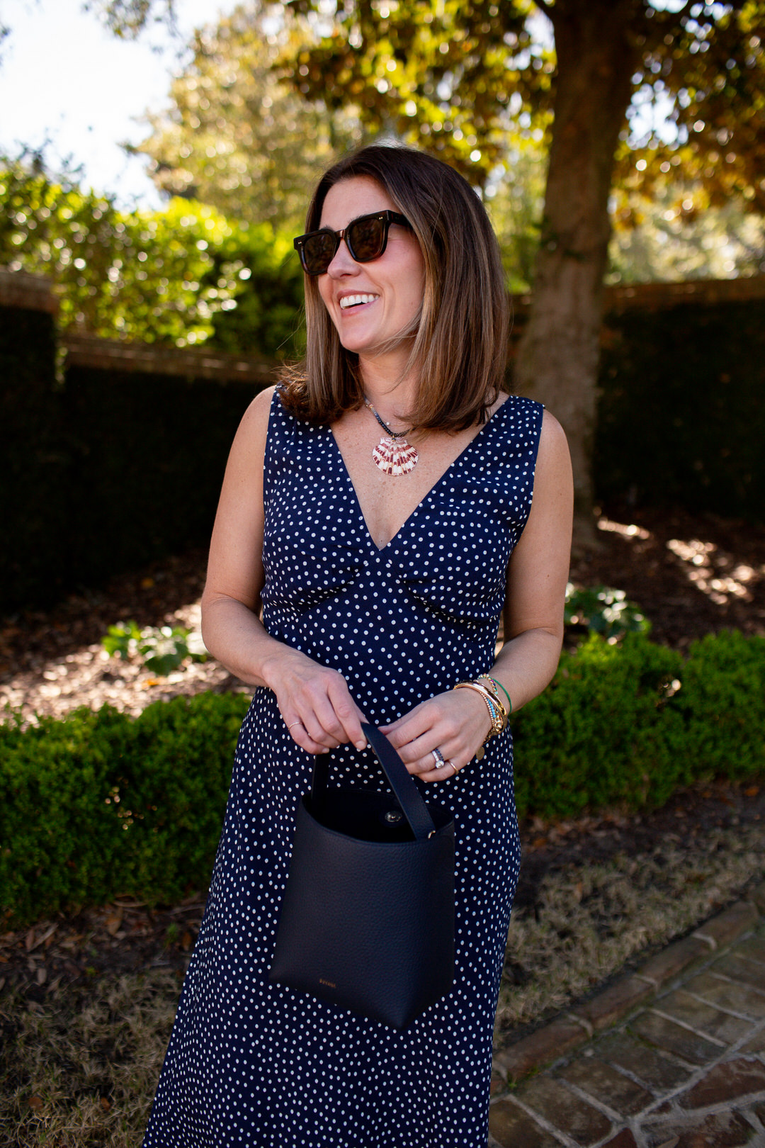 rixo navy polka dot dress