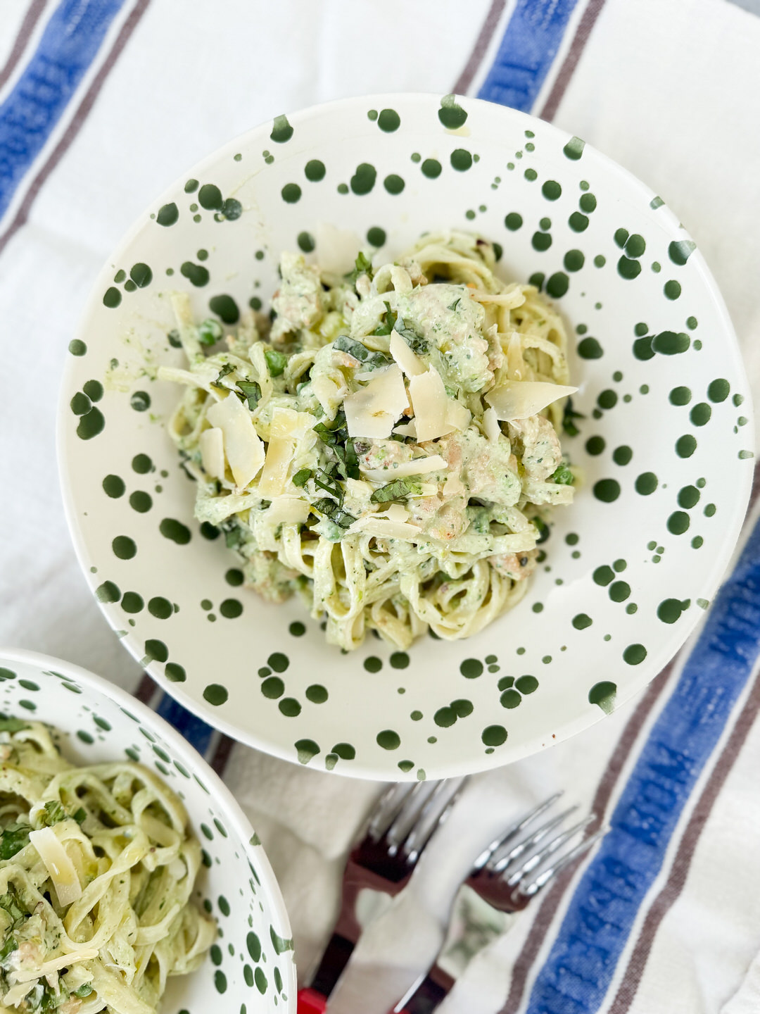 Creamy Herby Pasta with Peas and Sausage